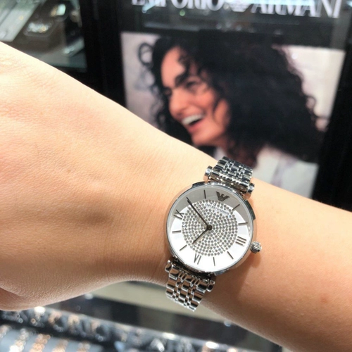 Armani, водонепроницаемый стальной ремешок, золотые женские часы, простой и элегантный дизайн