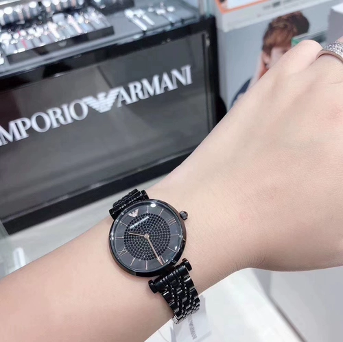 Armani, водонепроницаемый стальной ремешок, золотые женские часы, простой и элегантный дизайн