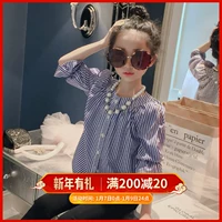 Yuanyuan Princess quần áo trẻ em nữ sọc 2018 mới lớn trẻ em mùa thu áo sơ mi dài tay hoang dã bexinhshop shop