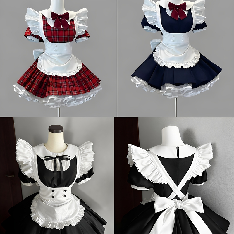 Original Little Pepper Glass Doll Christmas Maid Outfit Lolita Three-Color Dress Two-Dimensional Maid Costume Original Little Pepper Glass Doll Christmas Maid Outfit Lolita Three-Color Dress Two-Dimensional Maid Costume