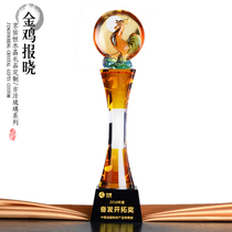 Golden Rooster Crystal Glass Trophy Medals Customized Creative Lettering Customized Rooster Year-end Annual Meeting Awards