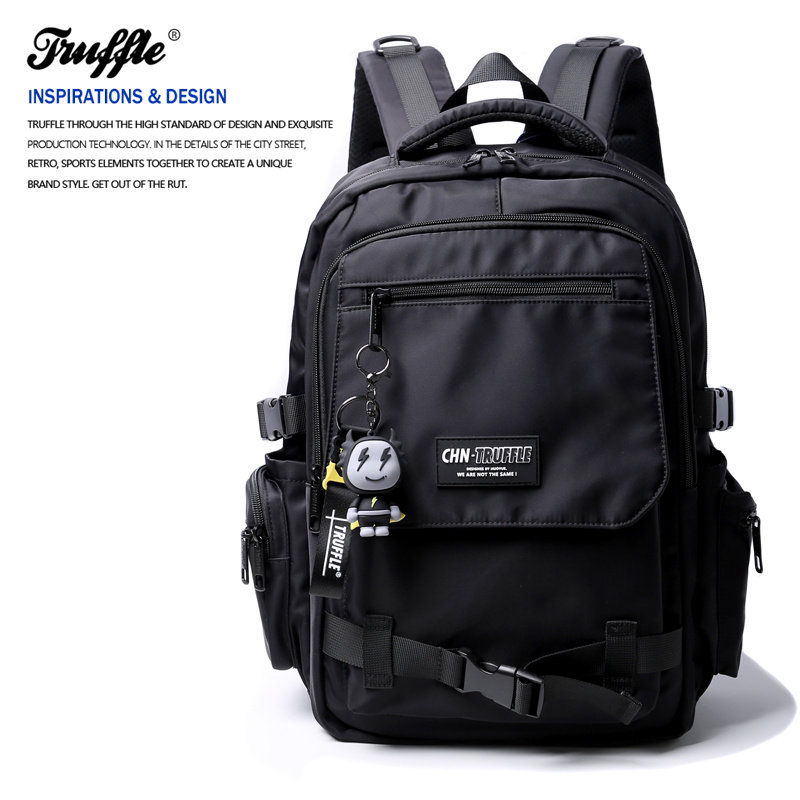 TRUFFLE Functional Large-Capacity Backpack for Men's Junior High School Students and Women's College Students - Hiking, Travel, and Laptop Backpack