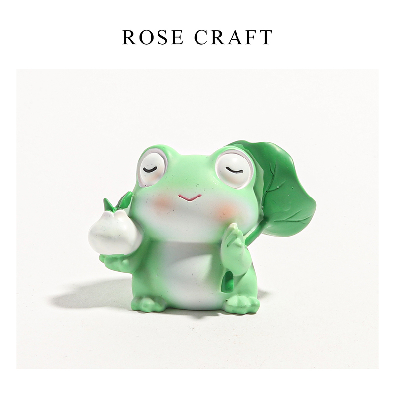 【Happy Frog Every Day】Cute Frog Figurine for Office Desk, Stress-Relief Workstation Decoration, Dashboard Ornament