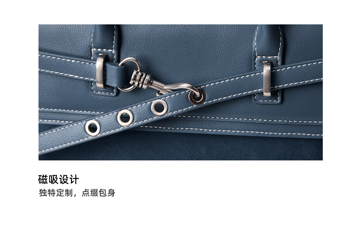 SmoSmos Deep Sea Blue Suede Leather Backpack