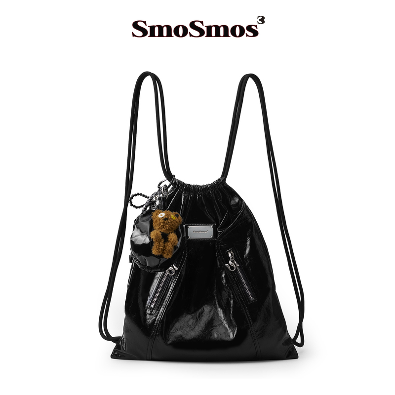 Smosmos【Millennium Boxing】Original Design Motorcycle Drawstring Trash Bag Backpack 26 Spring/Summer Backpack