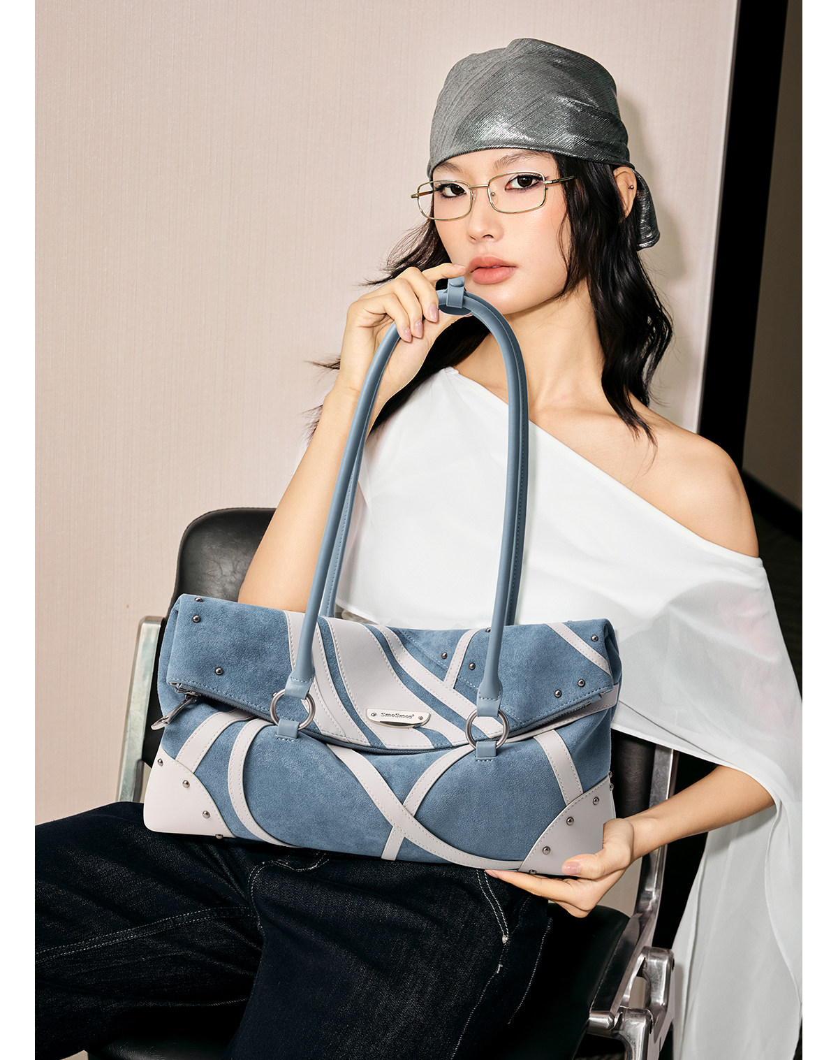 SmoSmos Mint Suede Underarm Bag