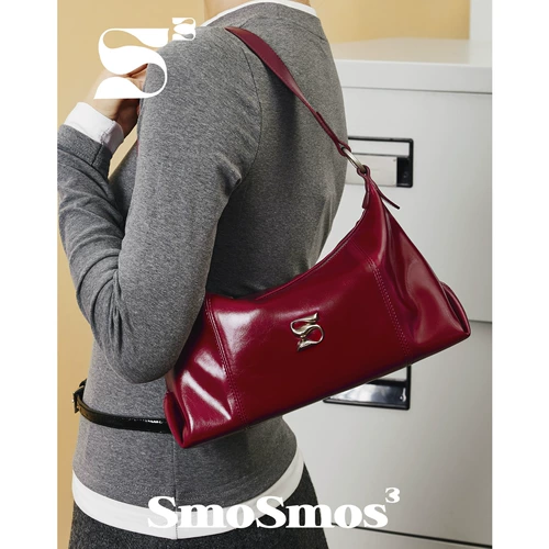 Smosmos 【Sirens Bag】 Оригинальные дизайнерские нишевые подмышки Универсальные кроссбудистские женские красные сумки 2025 Новый стиль