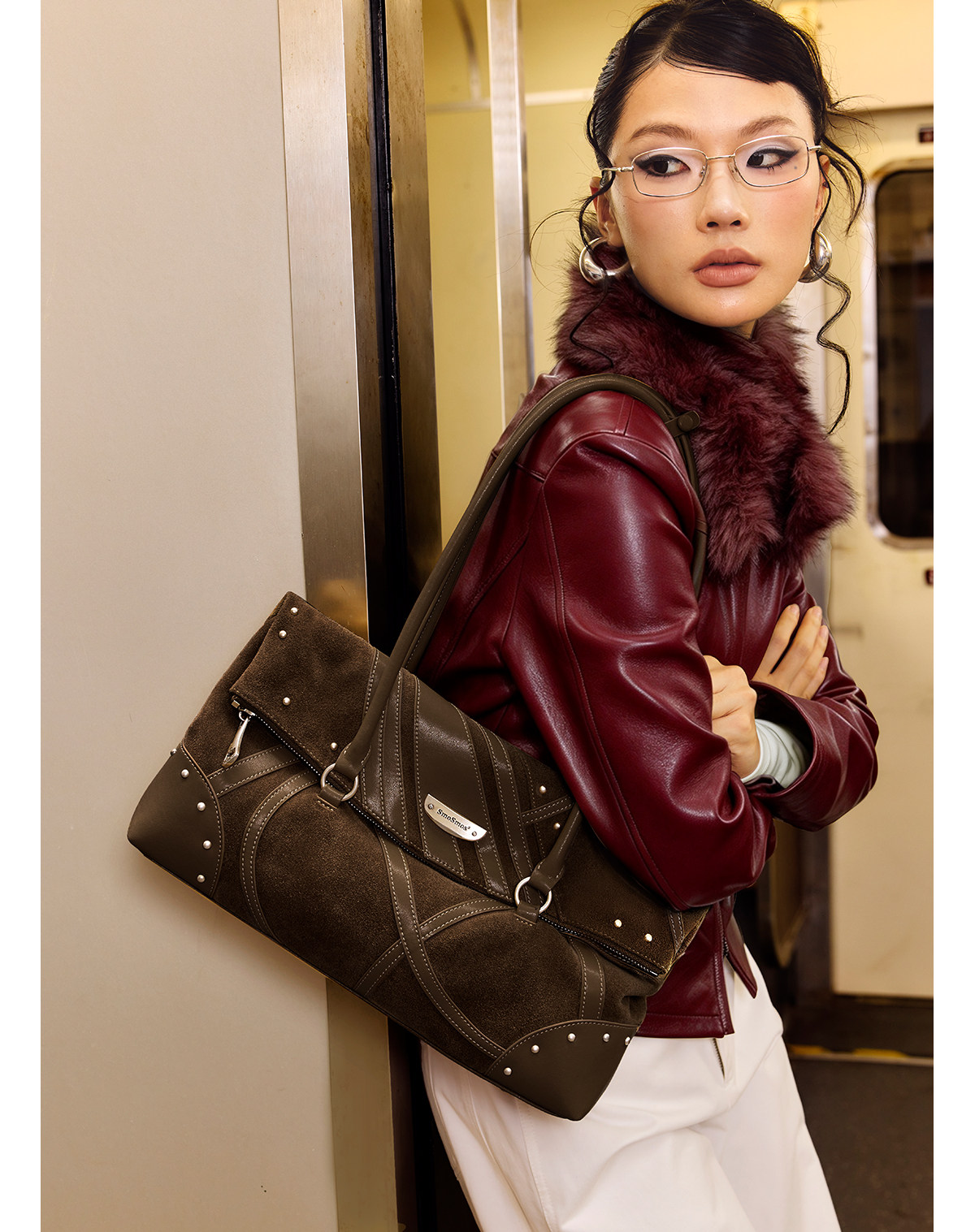 SmoSmos a Brown Suede Underarm Bag