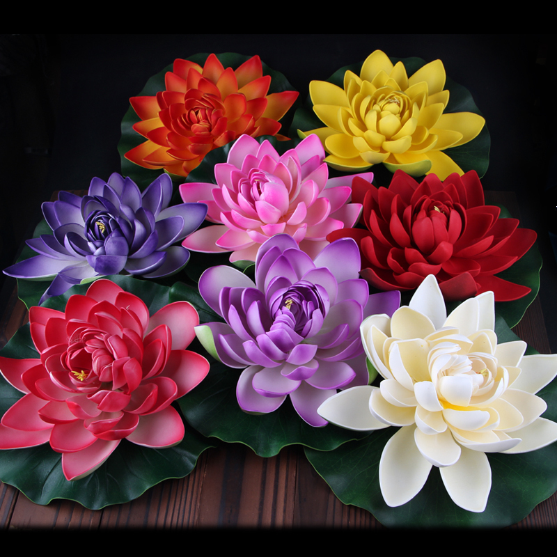 Simulation Lotus Lotus Lotus Plastic Flower Water Beauty Salon to decorate flower view basin Flower Large number 28cm