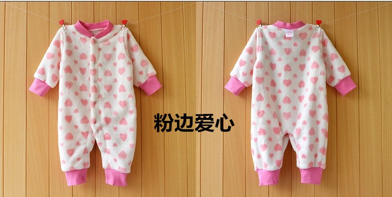 Bộ đồ liền thân cho bé flannel mùa thu và mùa đông mặc quần áo ấm dày trăng rằm bộ body cho bé