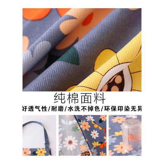 Japanese canvas sleeveless apron for home kitchen cooking waterproof pure cotton cute fashion anti-fouling overalls for women