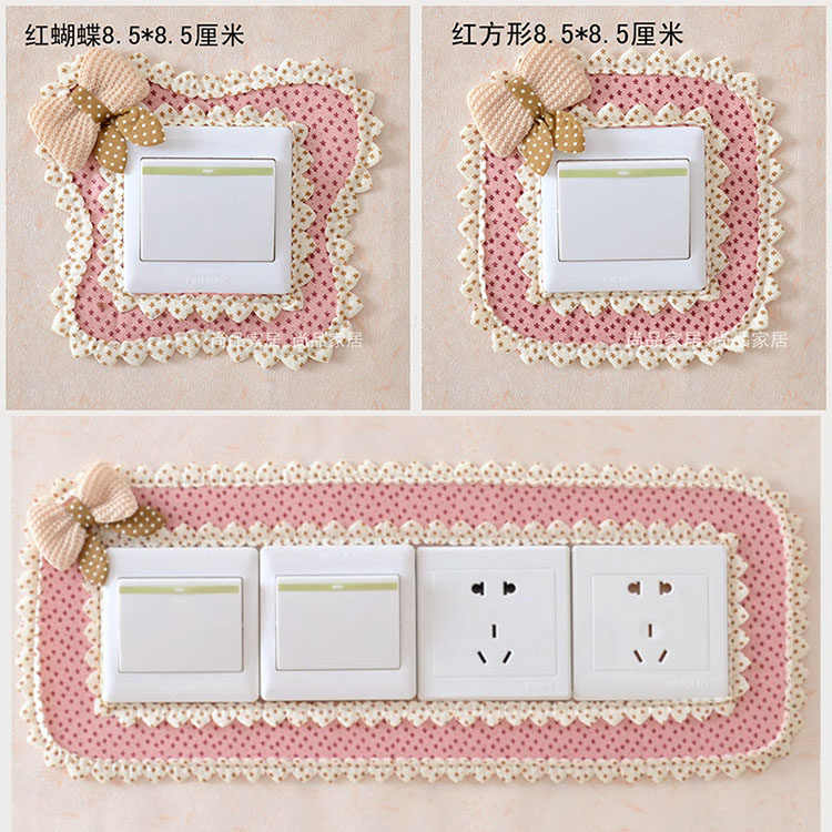 2 cute style pastoral switch stickers light switch sets Fabric Lace double switch sets Flapper sets