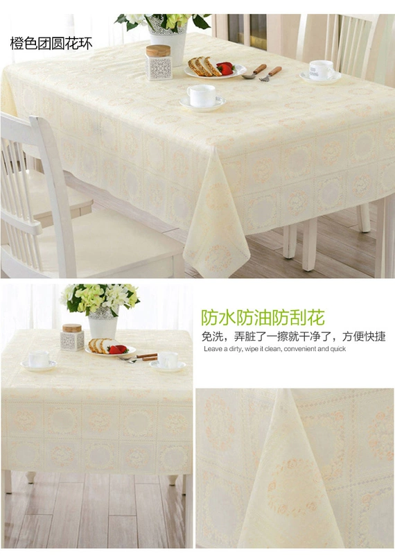 Khăn trải bàn bằng vải cotton cùi nhỏ tươi không thấm nước chống vảy dầu không dùng một lần Bàn nhựa PVC bàn cà phê nhà lưới đỏ in