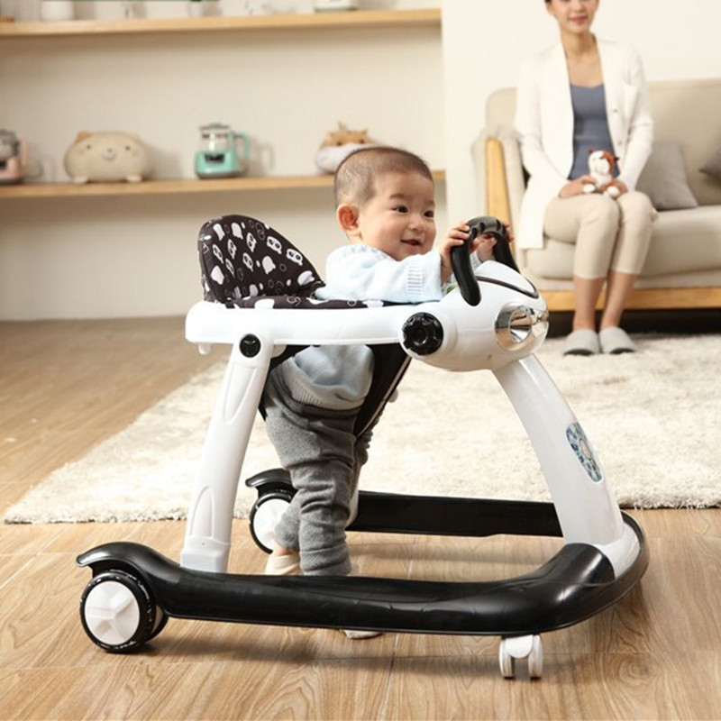 Baby walker anti-o-leg baby multifunctional anti-roll foldable boy and girl walking hand push scooter