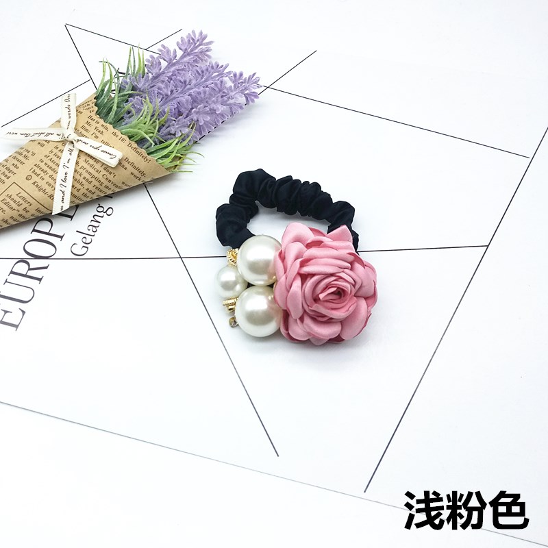 Hàn Quốc buộc tóc ban nhạc đàn hồi gắn dây linh hoạt tính khí đơn giản dành cho người lớn phụ nữ ngọc trai tóc vòng hoa tóc dây headdress dây buộc tóc scrunchies