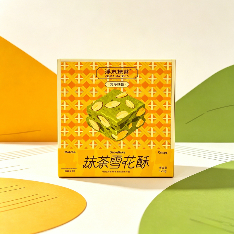 Matcha Snowflake Crisp Snacks, Office Nougat Snacks, Festive Gifts