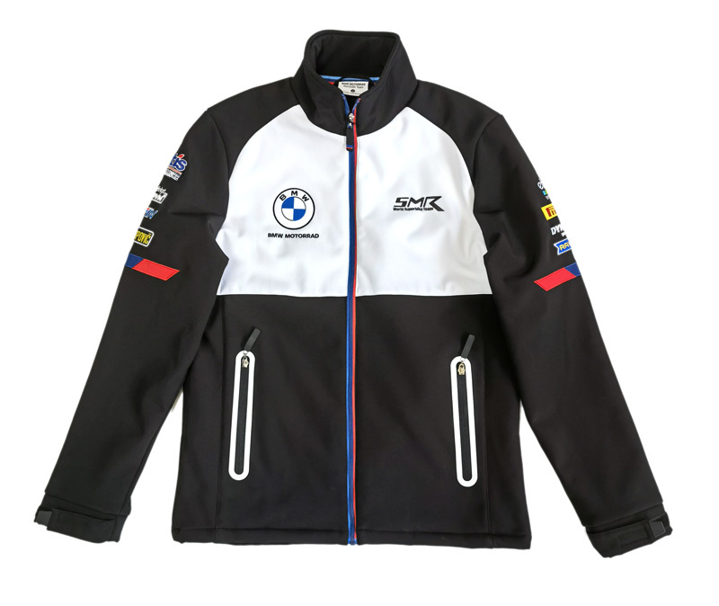 Racing Spring, Autumn and Winter Moto Bmw Soft Shell Windproof Embroidered Stand Collar Zipper Motorcycle Casual Sports Sweatshirt Jacket