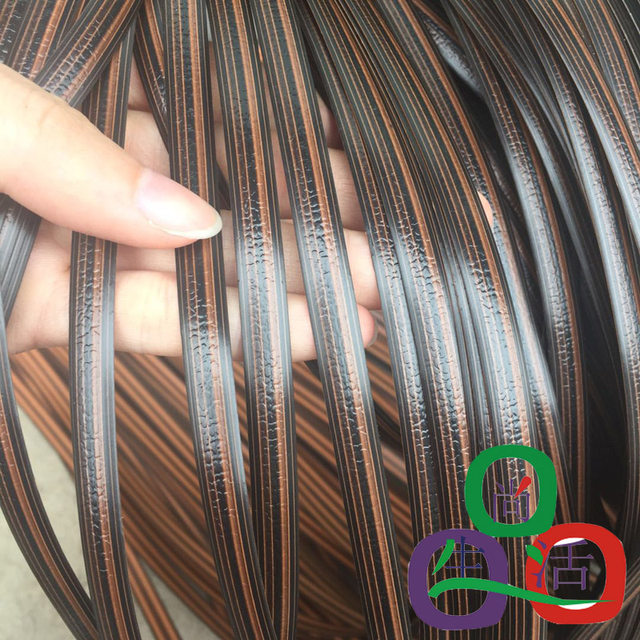 Coffee mixed color flat rattan pe plastic simulation rattan chair coffee table storage basket weaving material art class rattan leather