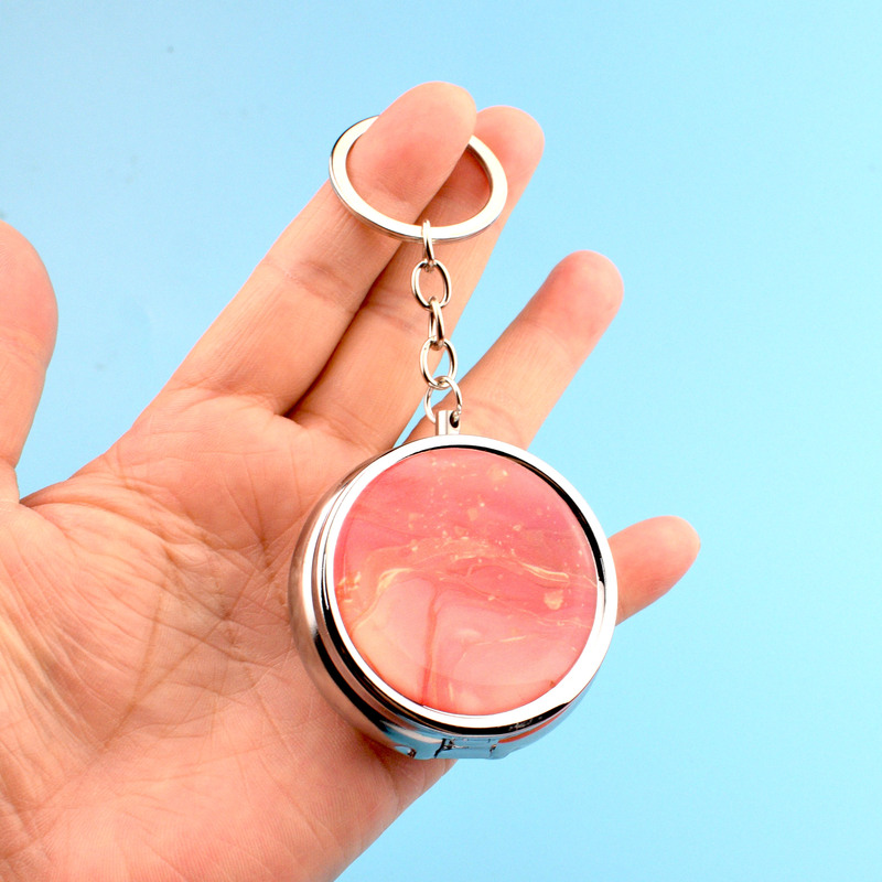 Mini Pill Box Jewelry Box with Compartments for Storage, Portable Travel Pill Case Keychain