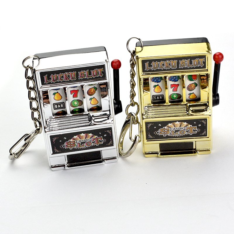 Tiktok Popular Stress-Relief Toy Slot Machine Keychain Fun Pendant Creative Car Keychain Bag Key Ring