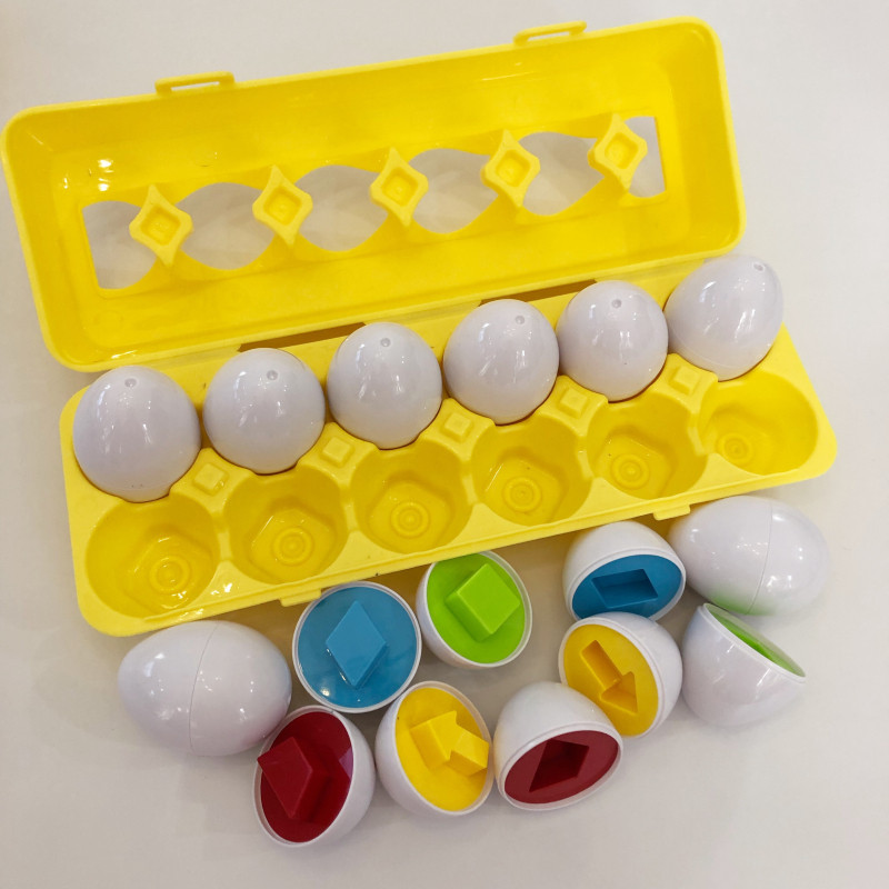 Smart Egg Creative Baby Shape Color Matching Toy 1-3 Years Old Digital Cognitive Teaching Aids 12 Pack Advanced