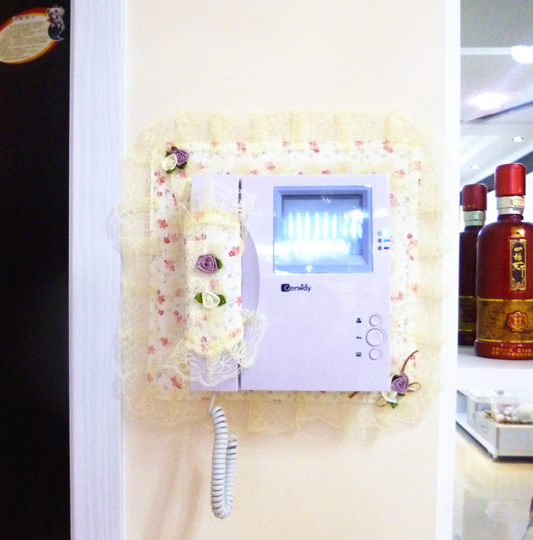 A lace cloth art videophone sleeve visual doorbell sleeve building talkback phone cover electric brake cover-Taobao
