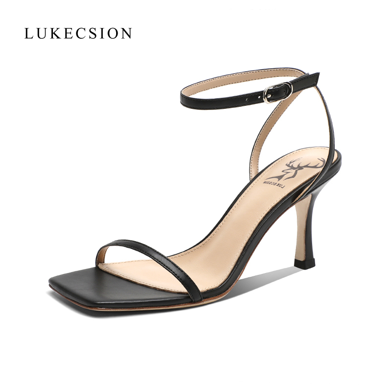 Lukecsion One-Strap Sandals for Women, Summer Work Commute, Stiletto Heels, Black, Sexy, Elegant, Professional Work Commute High Heels Lukecsion One-Strap Sandals for Women, Summer Work Commute, Stiletto Heels, Black, Sexy, Elegant, Professional Work Commute High Heels