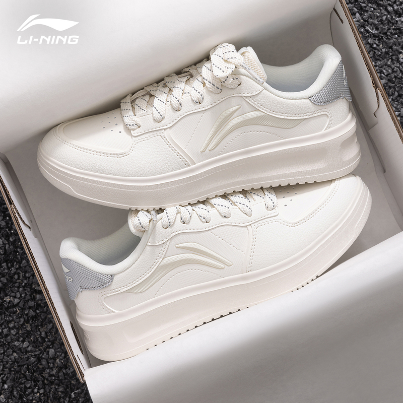 Li-Ning Women's Sneakers Summer New Model Yuanxiao Classic Women's Casual Shoes Height-Increasing White Shoes Lightweight Sports Shoes