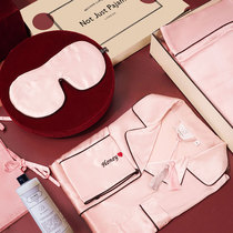 notjustpajama silk pajamas female detergent mulberry silk home clothing set gift box custom embroidery