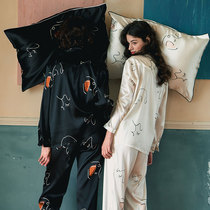 notjustpajama silk pajamas womens winter New pillowcase mulberry silk home clothing long sleeve trousers set
