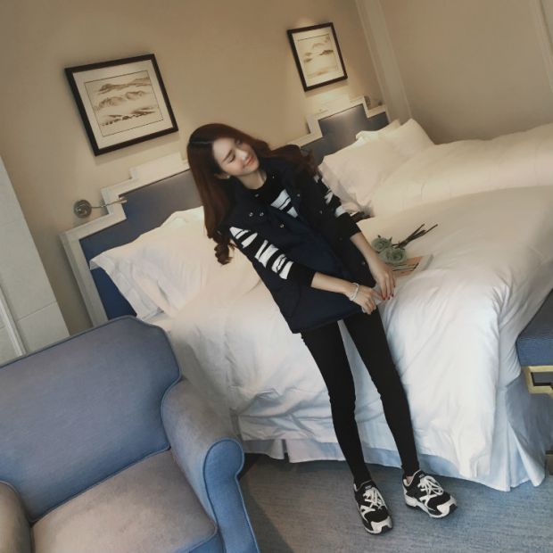 Mùa thu đông 2018 phiên bản Hàn Quốc mới của áo vest nữ cotton buông lửng dày cỡ lớn ngắn đoạn cổ áo đứng hoang dã gile vest nữ
