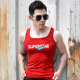 Pure cotton square collar men's vest slim fit sports heat transfer pullover sweat vest sleeveless youth vest ຍອດນິຍົມຂອງໄວຫນຸ່ມ