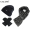 Three piece C set Z0079 black+W0197 black+S0087 black (scarf made of acrylic material, wool gloves)