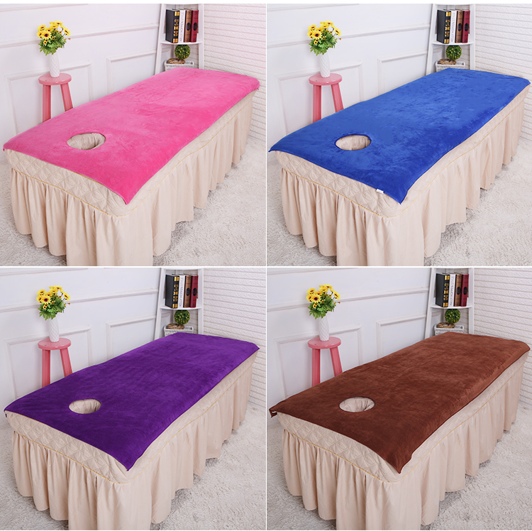Dụng cụ làm đẹp thẩm mỹ viện Khăn khăn trải giường cửa hàng massage chân massage trị liệu giường đẹp với lỗ bán buôn khăn lớn - Khăn trải giường ga giường thun lạnh hàn quốc