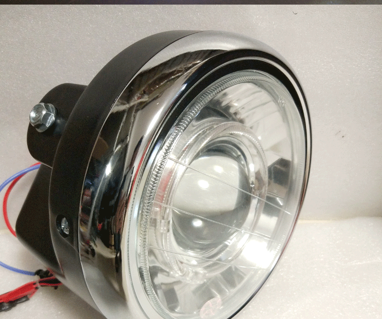 Xe máy vòng đèn pha lắp ráp mắt thiên thần mắt ma quỷ Q5 ống kính 7 inch vòng bóng râm lắp ráp với vỏ xenon đèn 125 đèn xe siêu sáng