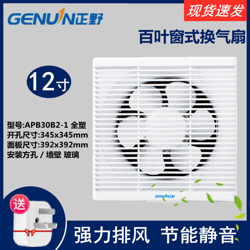 Positive field exhaust fan 12 inch with mesh shutter ventilator Kitchen Smoke dressing room Strong exhaust fan APB30B2