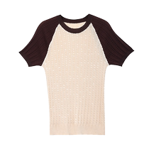 Mother summer clothing blouses foreign air t-shirt short sleeve female midyear 2024 new young summer round collar splicing Mothers Day