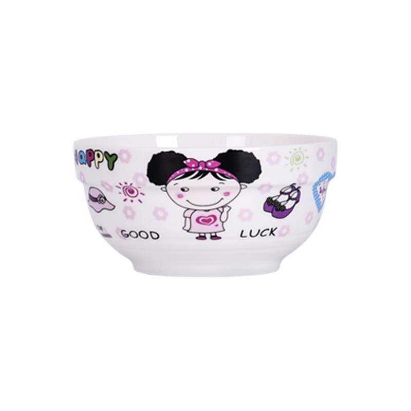 The Parent - child to use tableware suit creative express cartoon children individual job family of four ceramic household rainbow such use