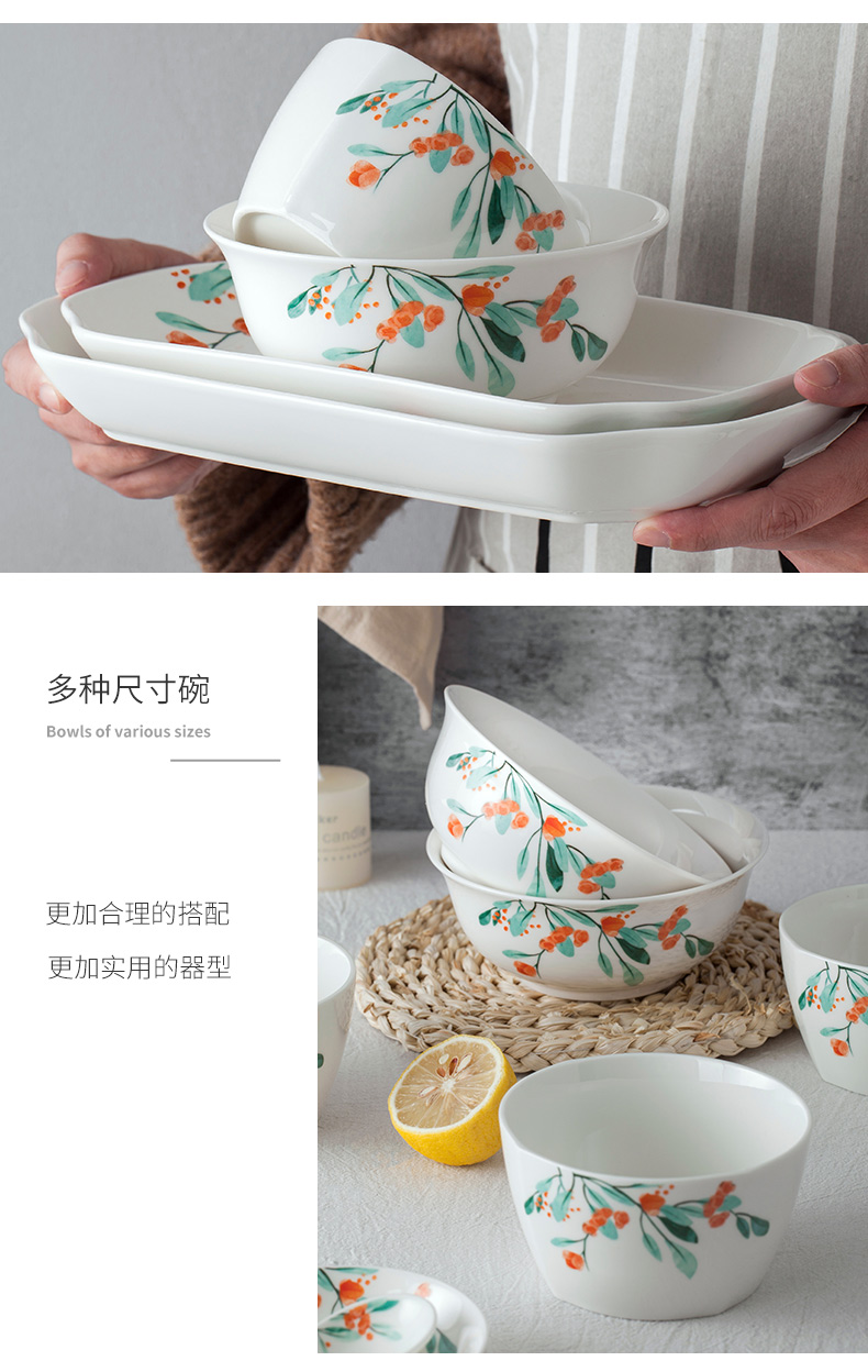 Japanese dishes suit household bowl dish dish ceramic disc contracted dishes chopsticks tableware individuality creative combination