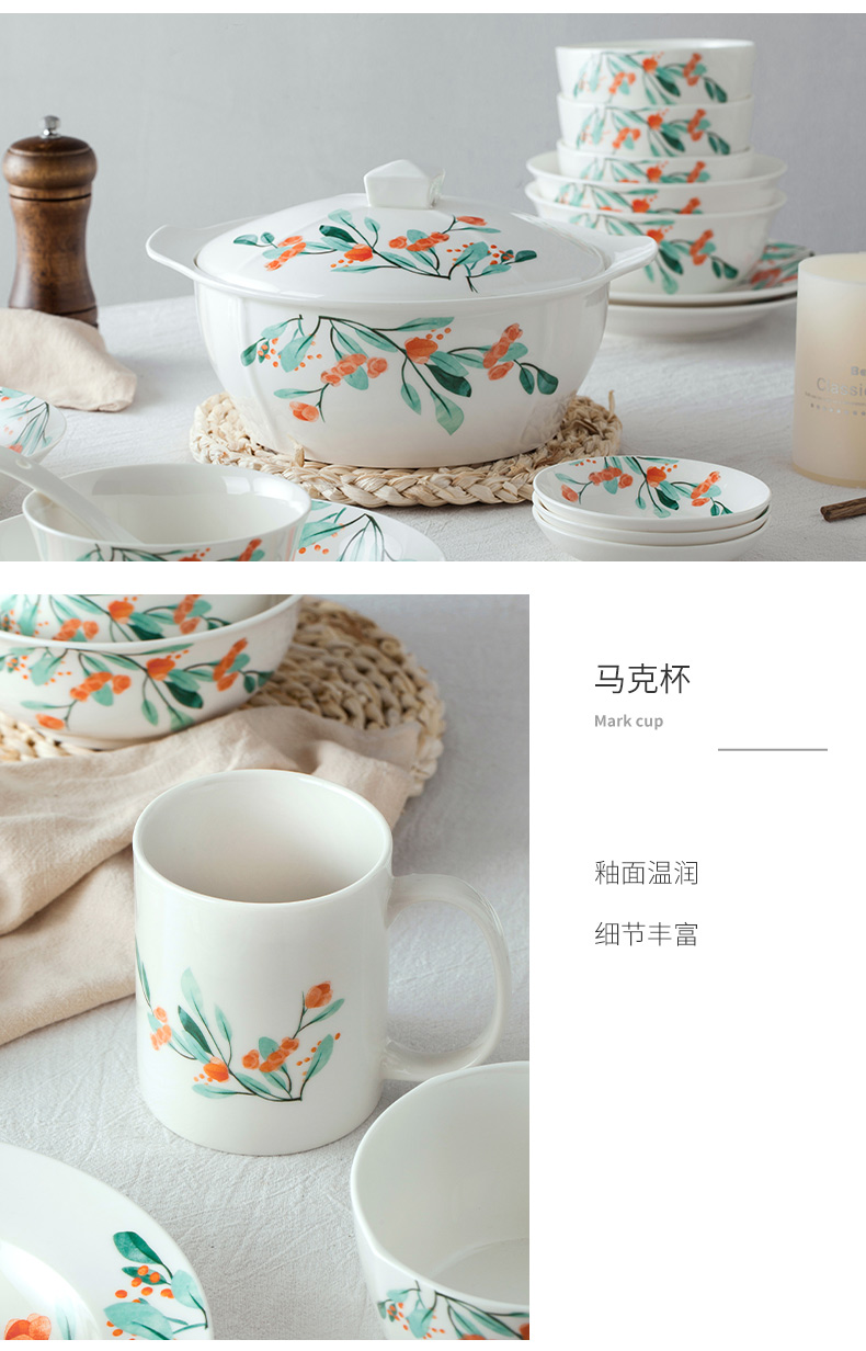 Japanese dishes suit household bowl dish dish ceramic disc contracted dishes chopsticks tableware individuality creative combination