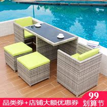 Outdoor table and chair rattan chair courtyard balcony leisure table and chair combination simple terrace Leisure outdoor outdoor table and chair factory