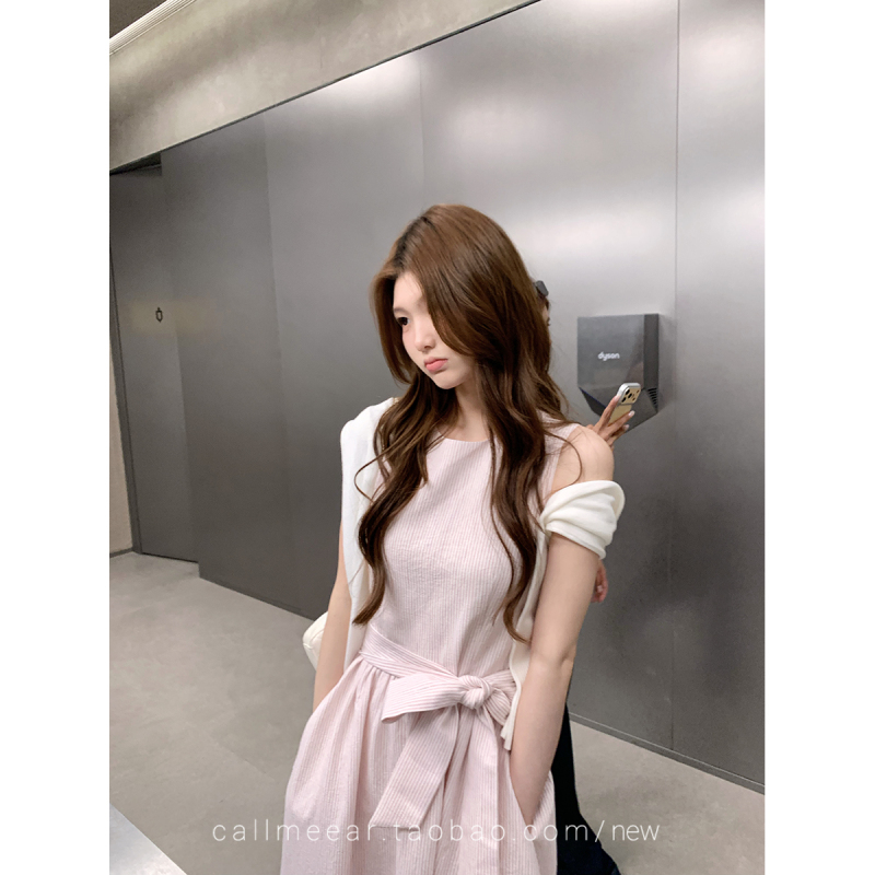 Callmeear//【Muse's Arrival】Sleeveless Vest Dress, New Early Autumn Style, Waist-Cinching, Slimming Long Dress