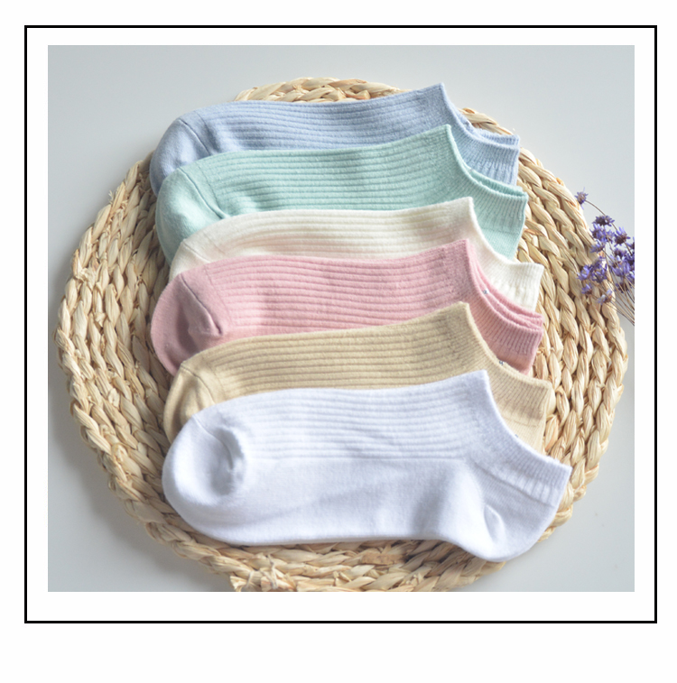 Vớ nữ vớ nông miệng Hàn Quốc dễ thương cotton Nhật Bản mùa hè thấp để giúp khử mùi vớ cotton mỏng thủy triều vớ nữ - Vớ sợi tre tất trắng cao cổ