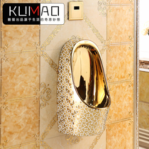 Wall-mounted automatic induction European-style golden small poop for mens wall-mounted urinal ceramic urinals