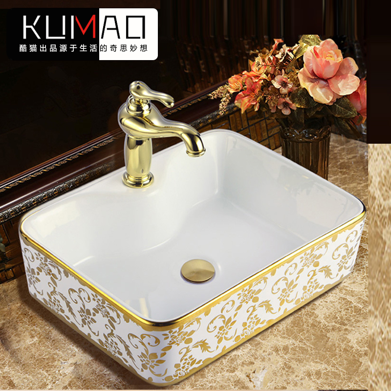 Color Gold Creative Table Art Basin Taiwan Basin Hao - Gold Wash Basin Ceramic Laundry Basin