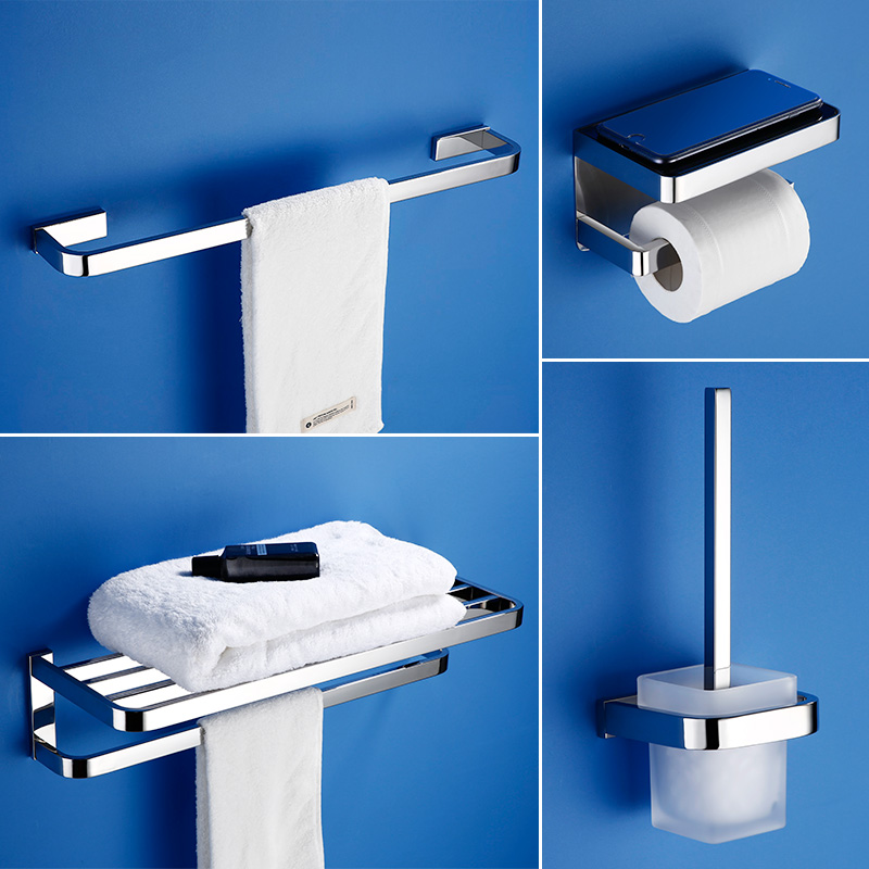 German Nordic 304 Stainless Steel Bath Towels Towel Rack Makeup Room Shelve Bathroom Hardware Pendant Suit