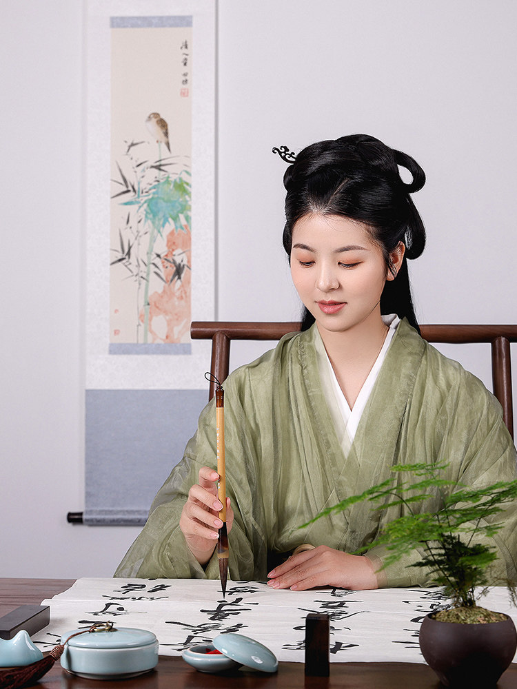 [Xiling Yinshe]Rumengling Four Treasures of the Study Set Gift Box - Complete Set of Pen, Ink, Paper, and Inkstone with Pen Rest, Pen Holder, Pen Stand, Ruler, and Ornaments - High-End Beginner Adult Introductory Calligraphy and Chinese Painting Gift