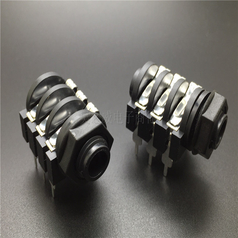 6 35 Mic sound power amplifier Audio microphone socket pull lever box sound microphone socket copper foot foot distance 17MM-Taobao