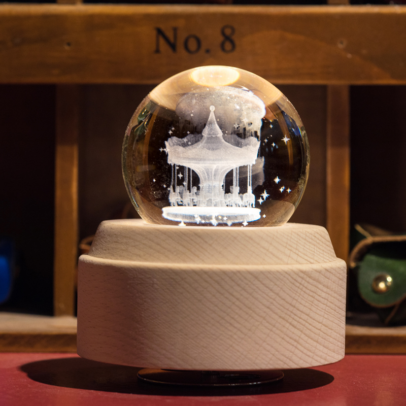 Carousel Crystal Ball Music Box Music Box Girls Children's Birthday Gifts for Girlfriends Children New Year