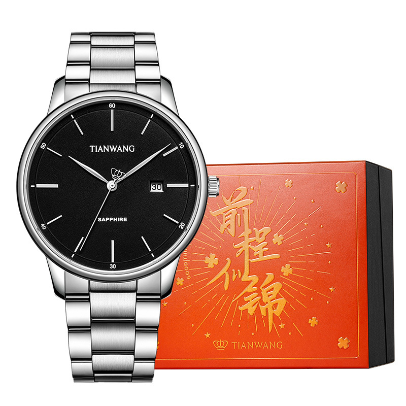 Tianwang Watch Men's Watch Simple Couple Watch Waterproof Fashion Steel Band Quartz Watch Casual Genuine Women's Watch 31193